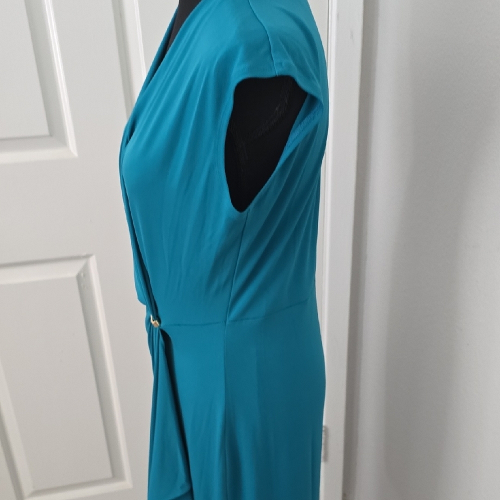 Michael Kors Teal Draped Midi Dress - Picture 4 of 7